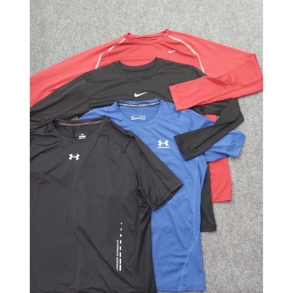 Lot 4 NIKE UNDER ARMOUR Shirt Mens XL Performance Lightweight Gym Workout Sports